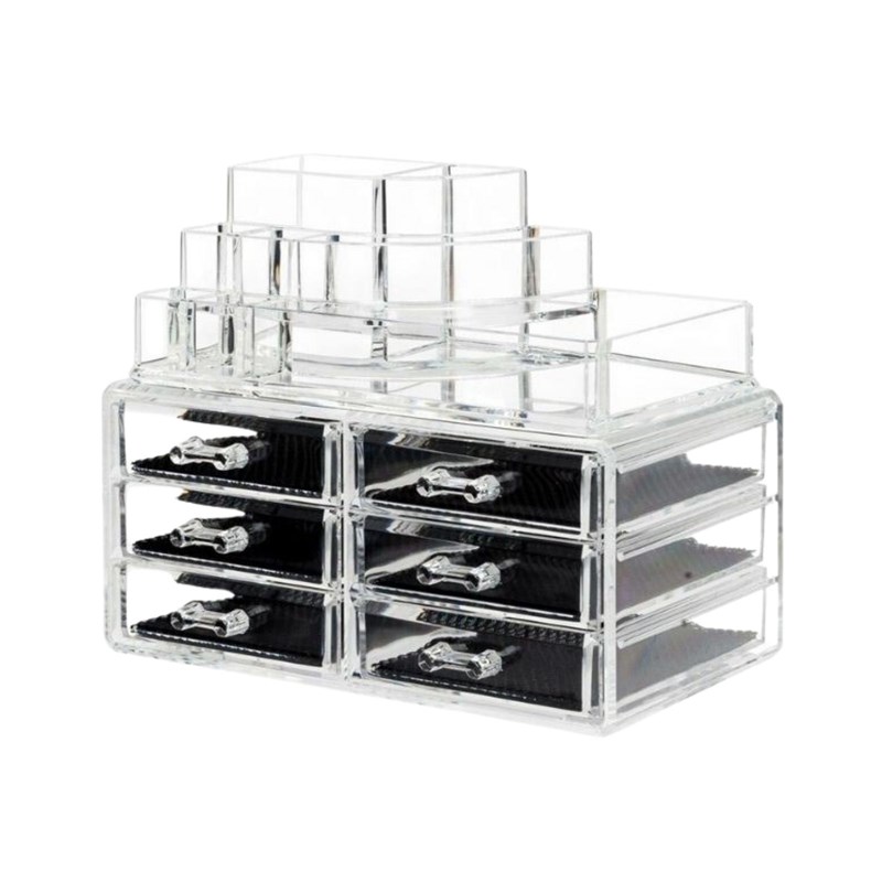 UNIQ Organizer makeup m/6 lådor Genomskinlig 1
