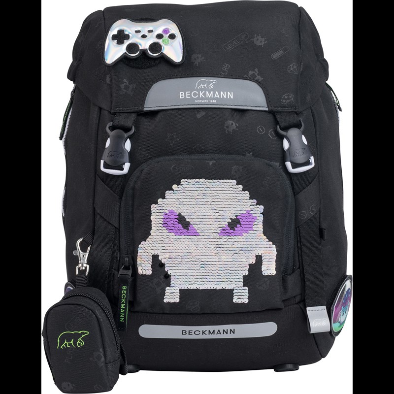 Beckmann Skoletaske Classic Pixel Sort 2