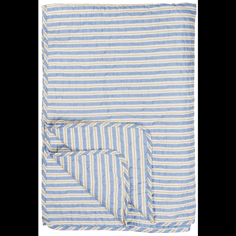 Ib Laursen Tæppe Quiltet Blå strib 1