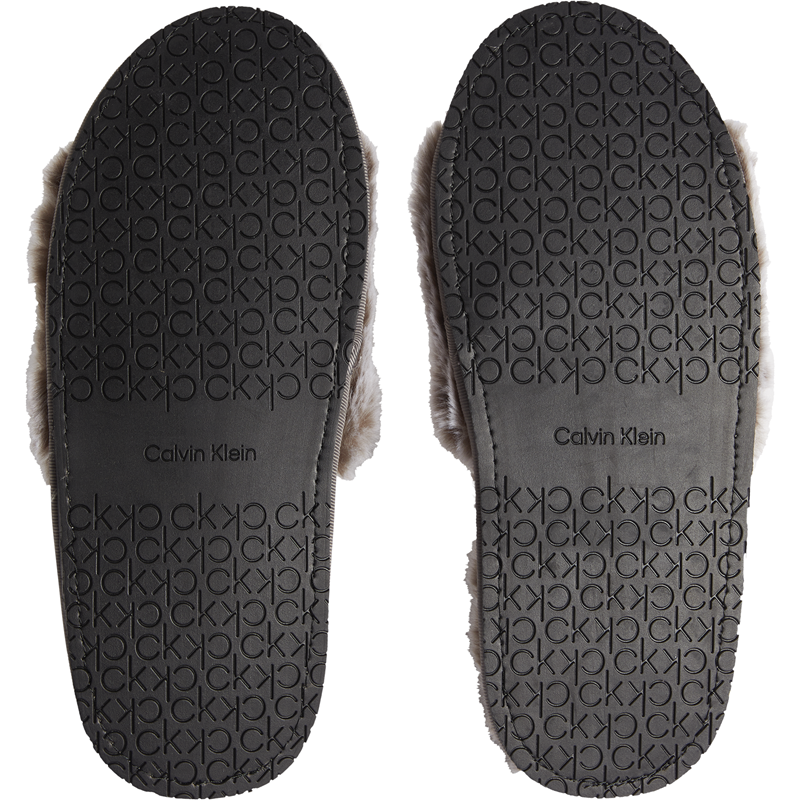Calvin Klein Dame Slippers Sandals Fur Lysegrå 37 4