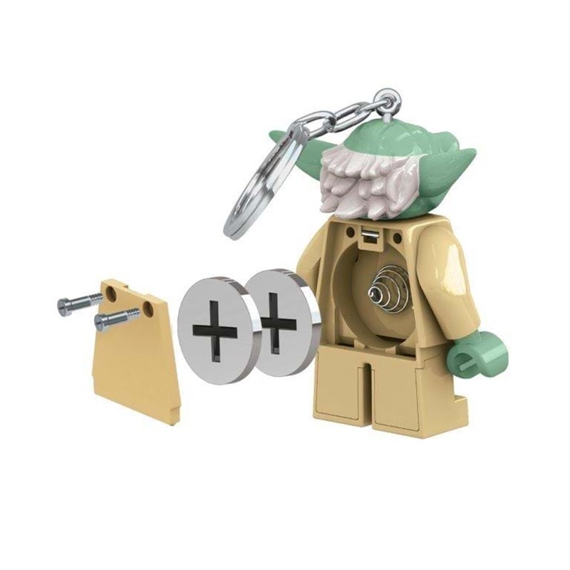 LEGO Bags Nøglering med LED lys Yoda Grå 3