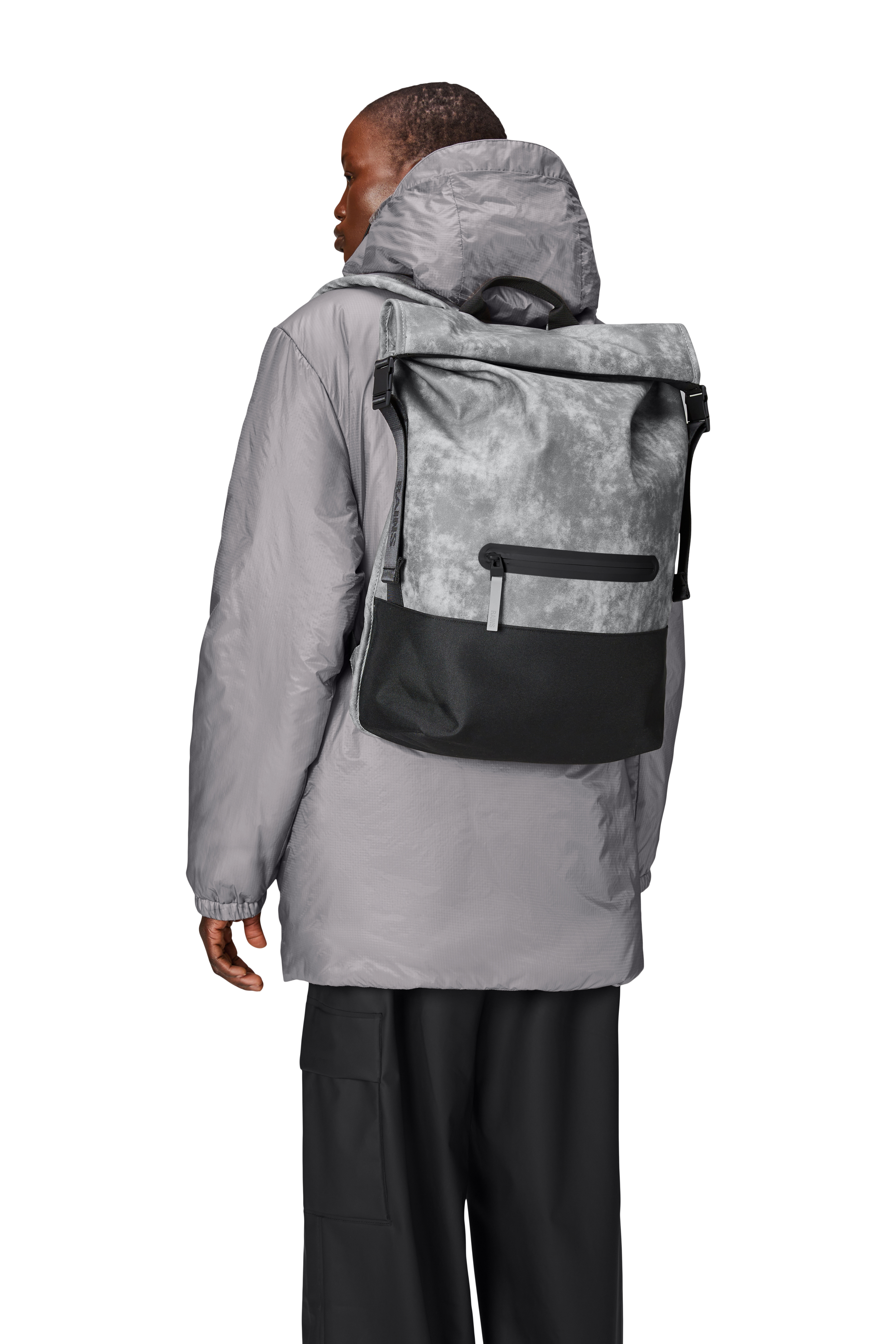 RAINS Rygsæk Trail Rolltop Backpack Grå struktur 4