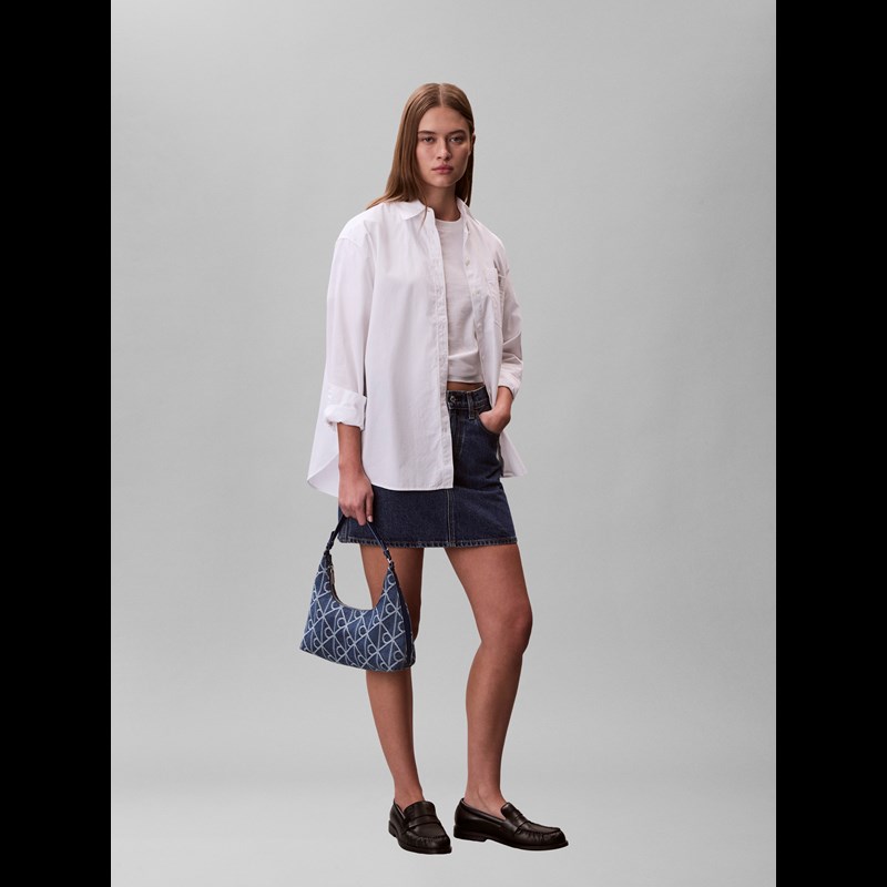 Calvin Klein Skuldertaske Emblem Denim Blå 2