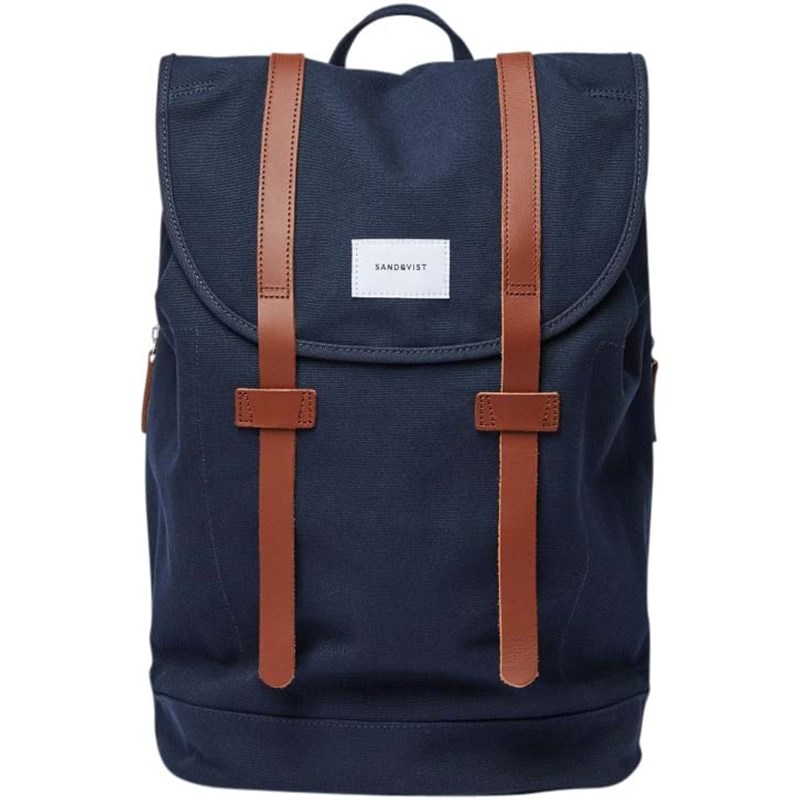 Sandqvist Rygsæk Stig L Navy/Cognac 15" 1