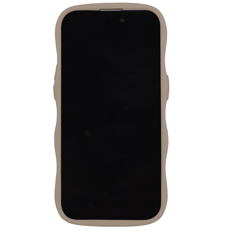 Holdit Mobilcover Wavy Transparent Mocca Brun Iphone 15 ProMax 5