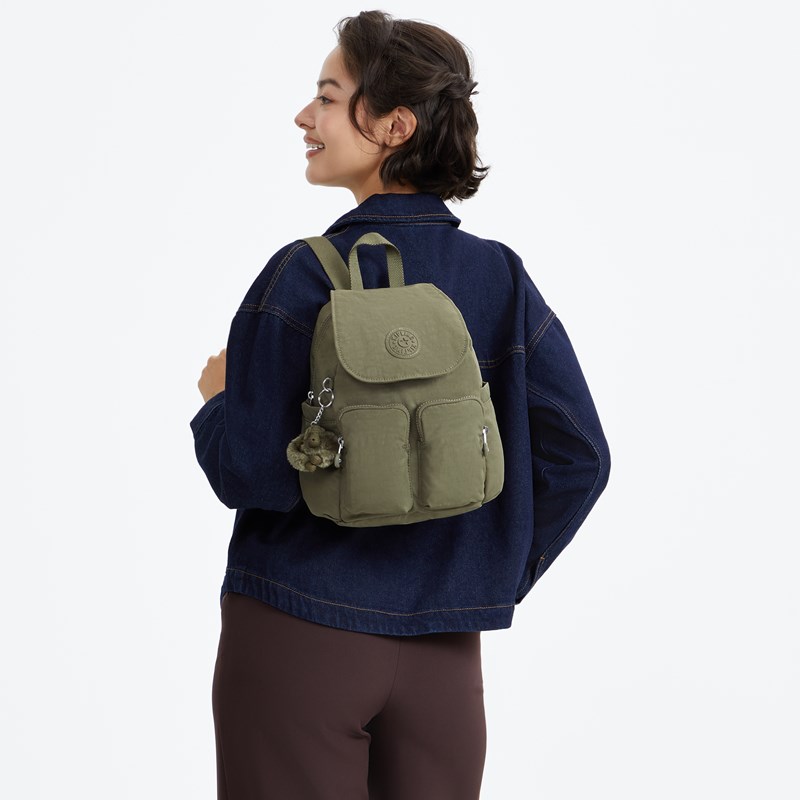 Kipling Rygsæk City pocket Army Grøn 6
