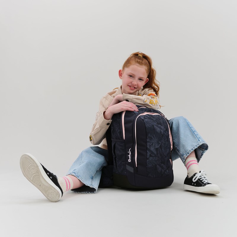 Satch Skoletaske Air Midnight Jungle Sort/pink 10