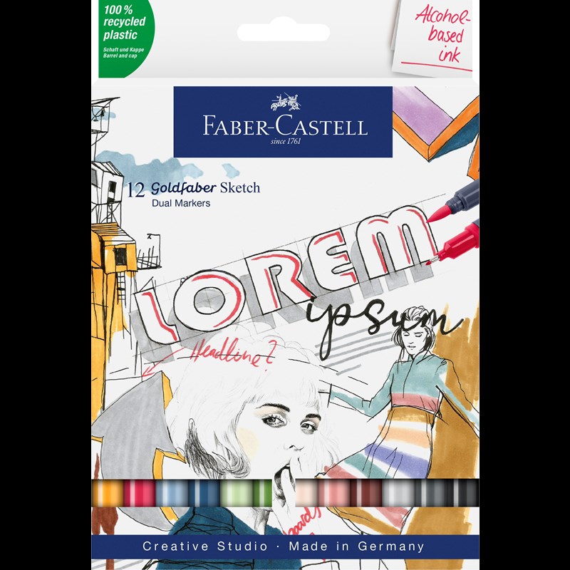 Faber-Castell Tuscher Sketch 12 st. Multi