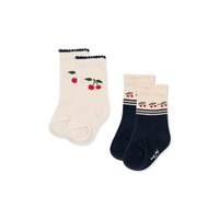 Konges Sløjd Strumpor Jaquard 2-Pack Cherry Multi Str. 17-18