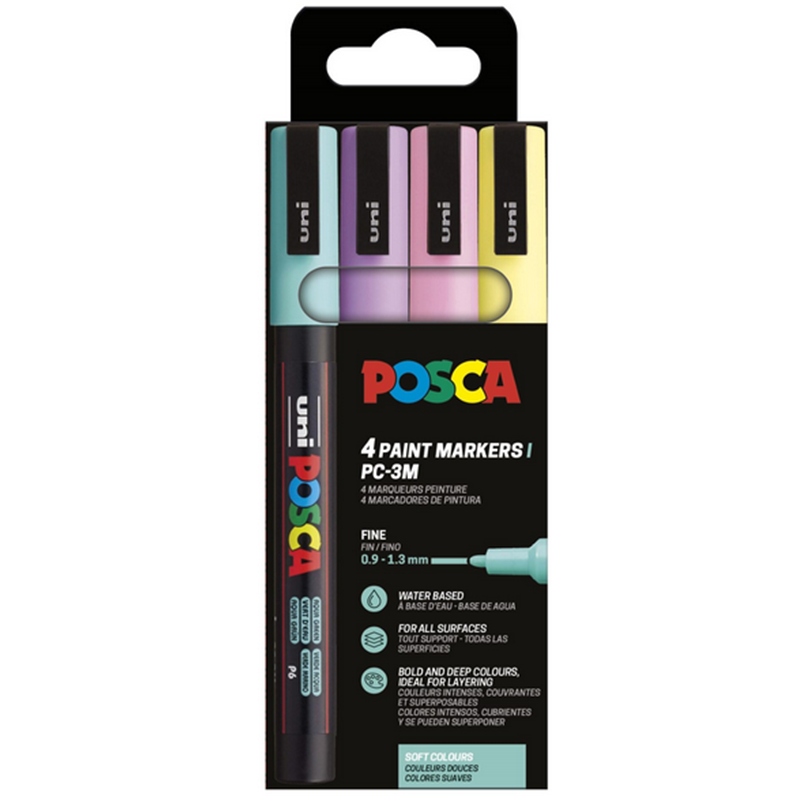 POSCA Pennor UNI POSCA PC-3M 4-pack Multi