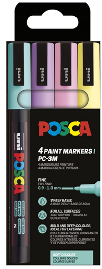 POSCA Pennor POSCA PC-3M 4-pack Multi