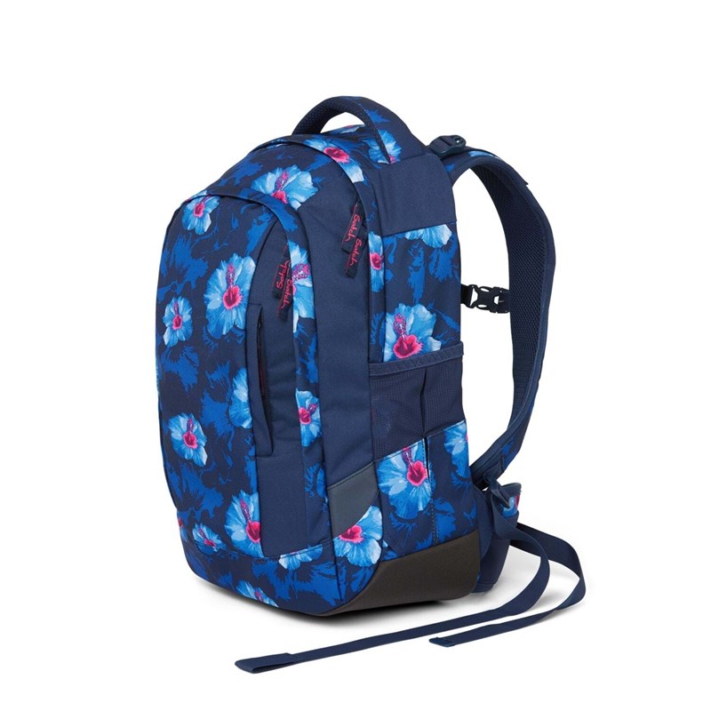Satch Skoletaske Sleek Waikiki Blue Blå m/blomst 7