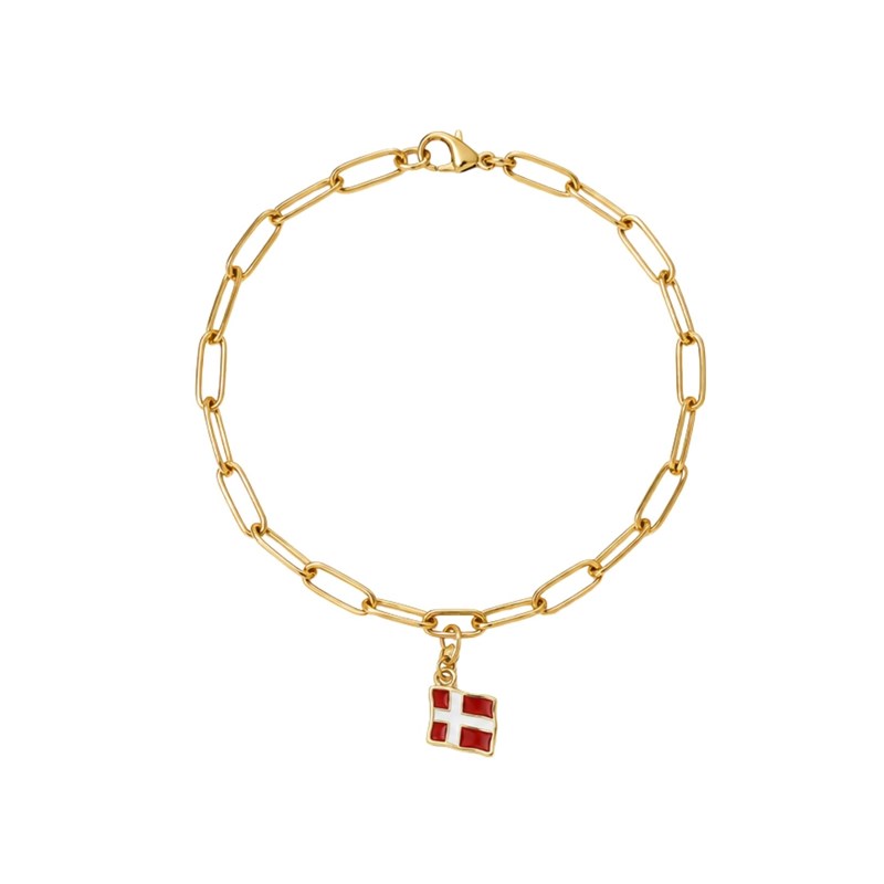 Me & My Box Vedhæng Med Lås Dansk Flag Guld 3