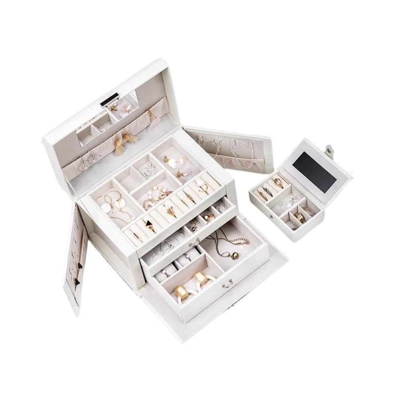 UNIQ Smyckeskrin XL m/ 20 fack Vit 2