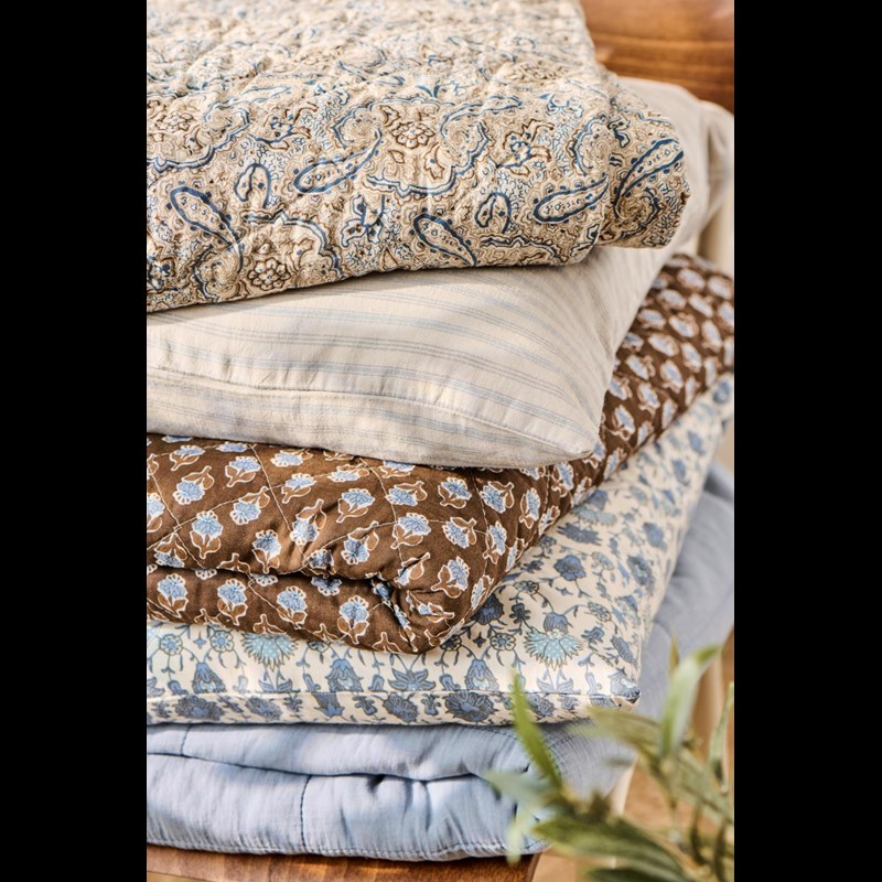 Ib Laursen Filt Quiltet Beige/blå 2