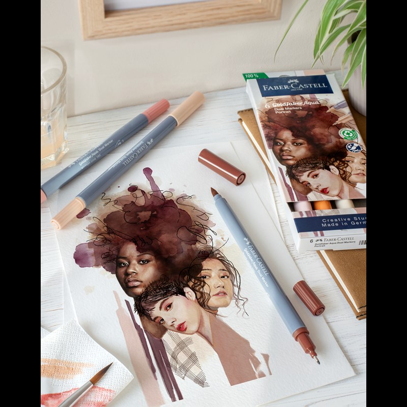 Faber-Castell Tuscher Dual Portrait 6 st. Multi 2