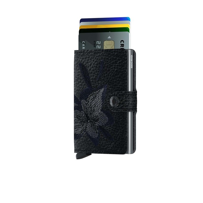 Secrid Kortholder Mini wallet Sort/med blomster 2