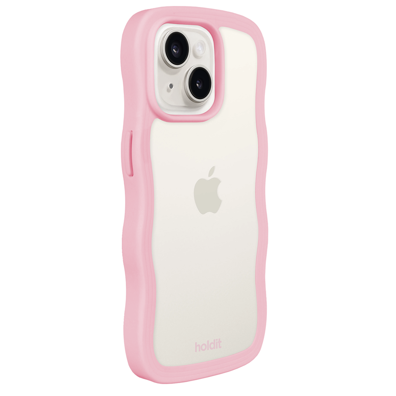 Holdit Mobilcover Wavy Transparent Pink Iphone 15 Plus 3