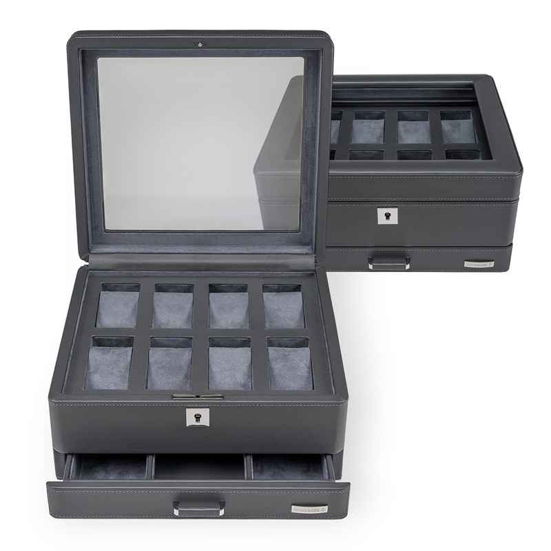 Windrose Urkasse 8 ure med skuffe Grå 1