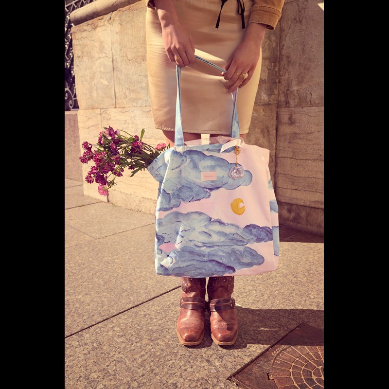 Maanesten Totebag Canvas Moonshine Blå 4