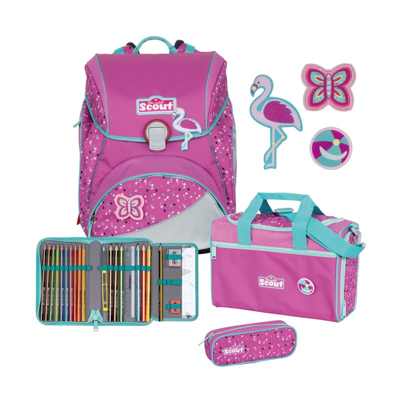 Scout Skoletaskesæt Alpha Flamingo Pink 1