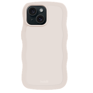 Holdit Mobilcover Wavy Iphone 15 Beige