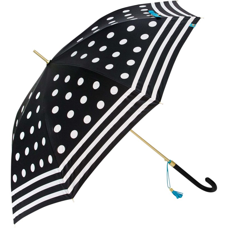 Hoffmann Paraply lang automatisk Hvid med sort tekst