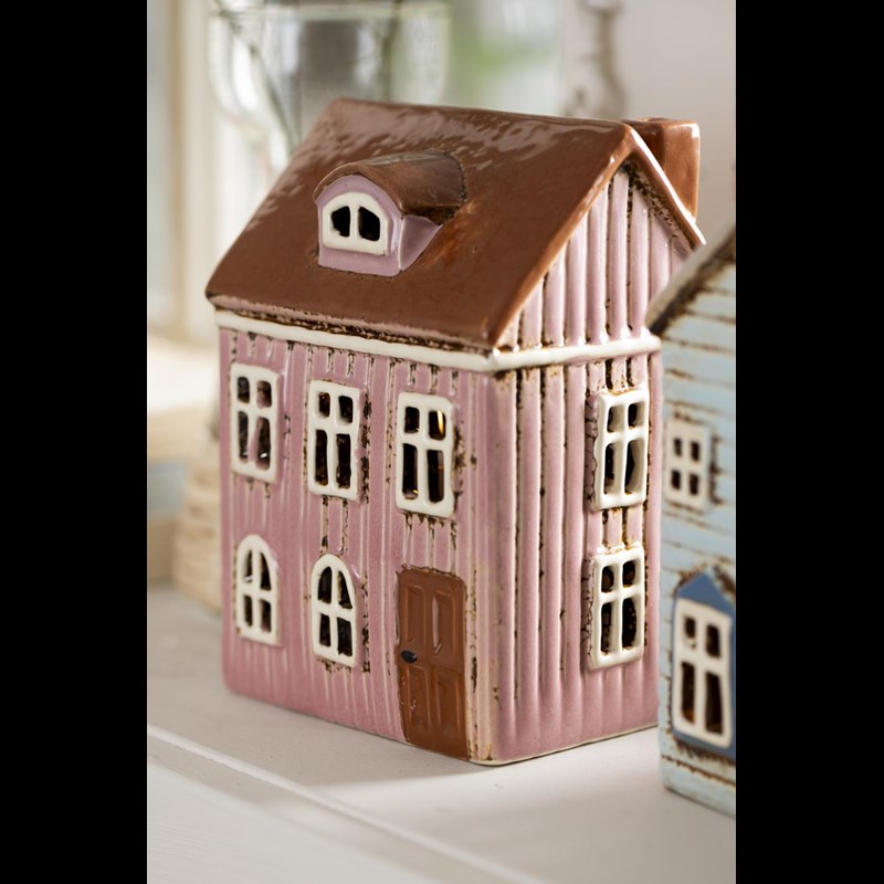 Ib Laursen Fyrfadsstage Hus Thorshavn Lyserød 3