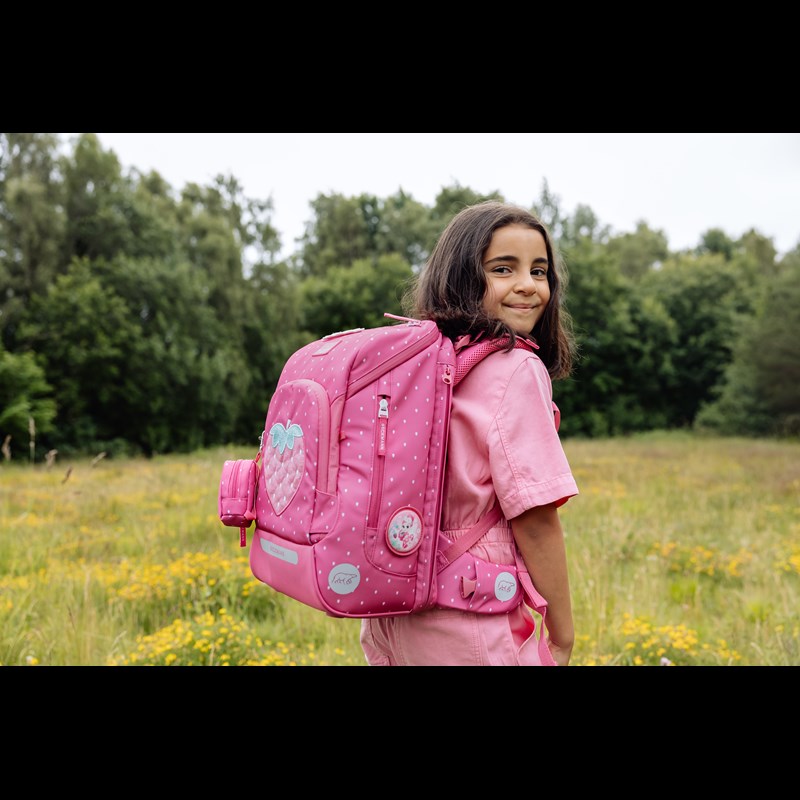 Beckmann Skoletaskesæt Active Air Straw Pink mønster 2