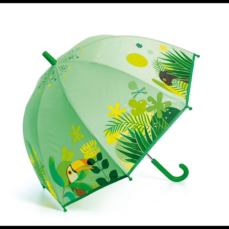 DJECO Børneparaply Tropical jungle Grøn