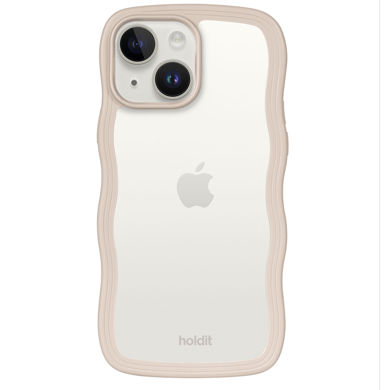 Holdit Mobilfodral Wavy Transparent Beige iPhone 13/14/15 1