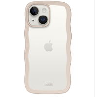 Holdit Mobilcover Wavy Transparent Beige iPhone 13/14/15 1
