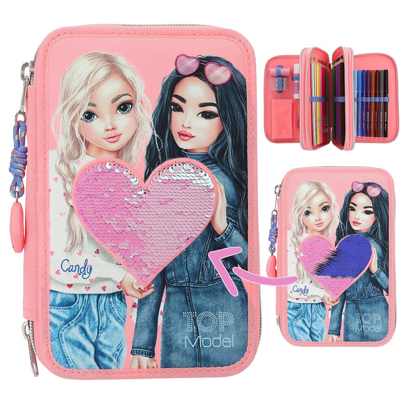 TOPModel Penalhus 3-lags m/pailletter Lyserød 2