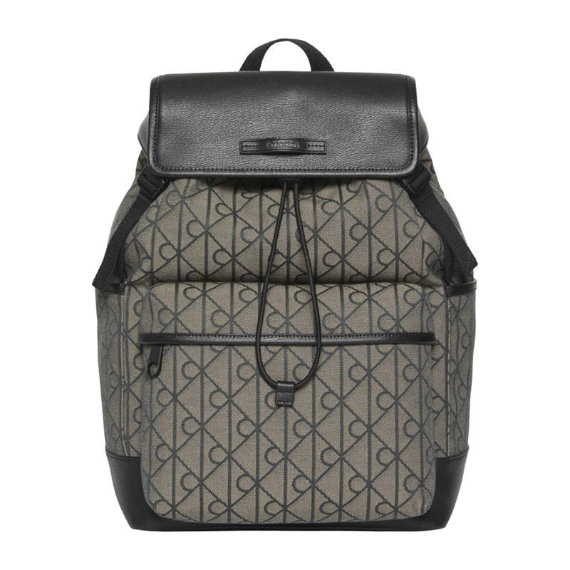 Calvin Klein Ryggsäck Emblem Jacquard Flap Svart/Beige 13" 1