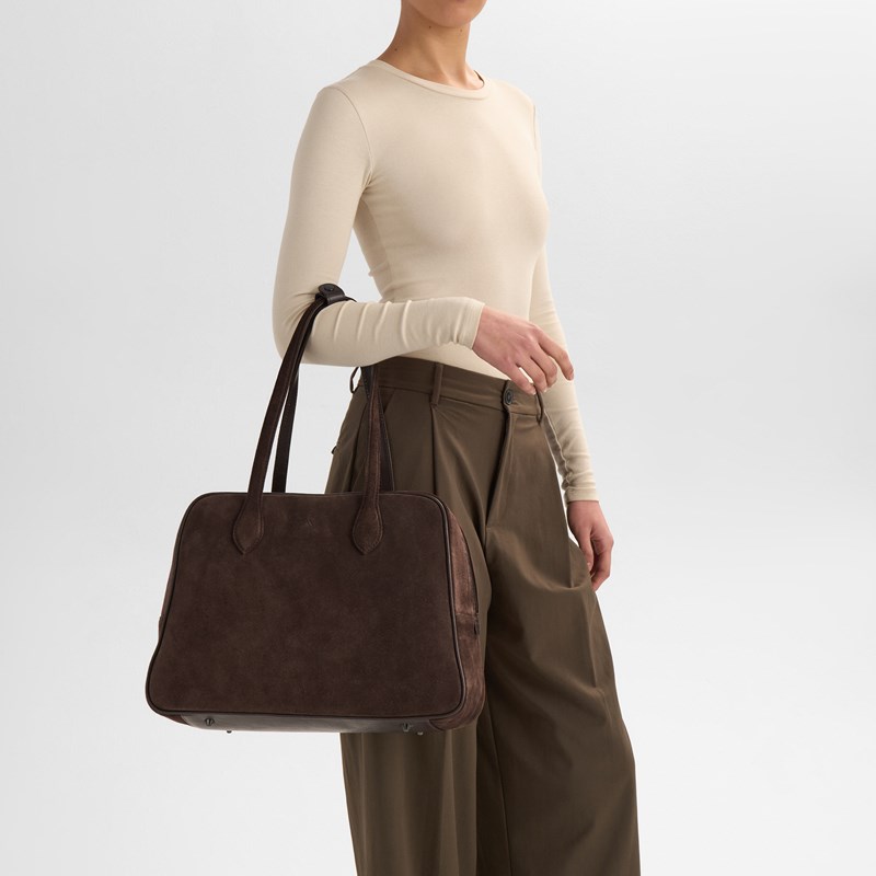MARKBERG Computertaske ElaraMBG Suede M. Brun 14" 2