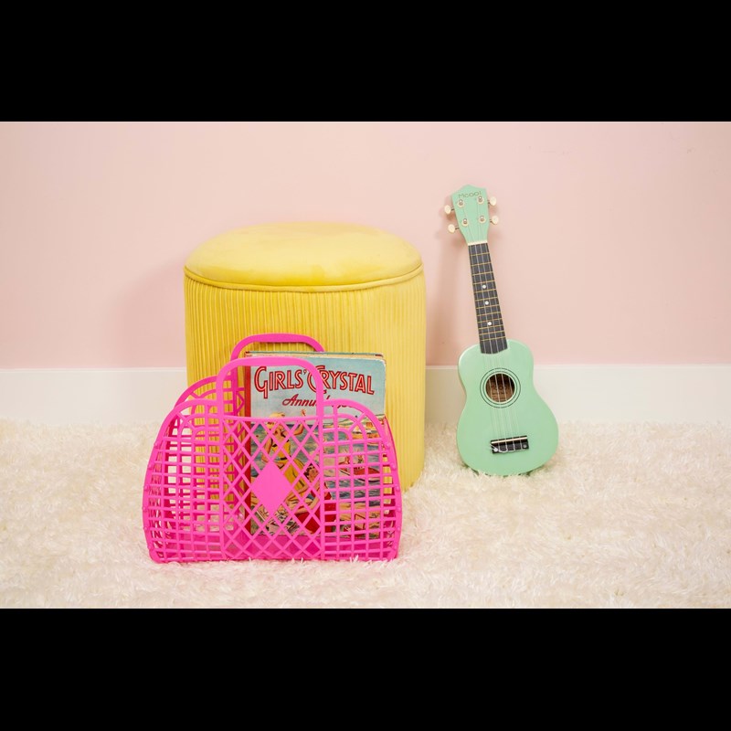 Sun Jellies Handväska L Retro Basket Mörkrosa 2