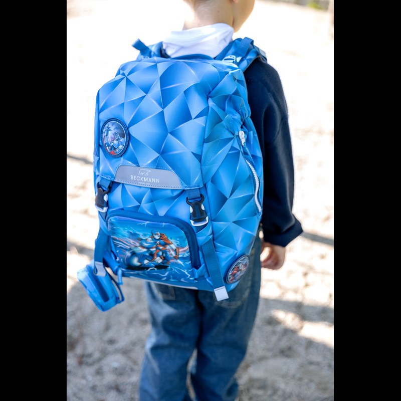 Beckmann Skolväskeset Classic Bl. Light Blå/Röd 2