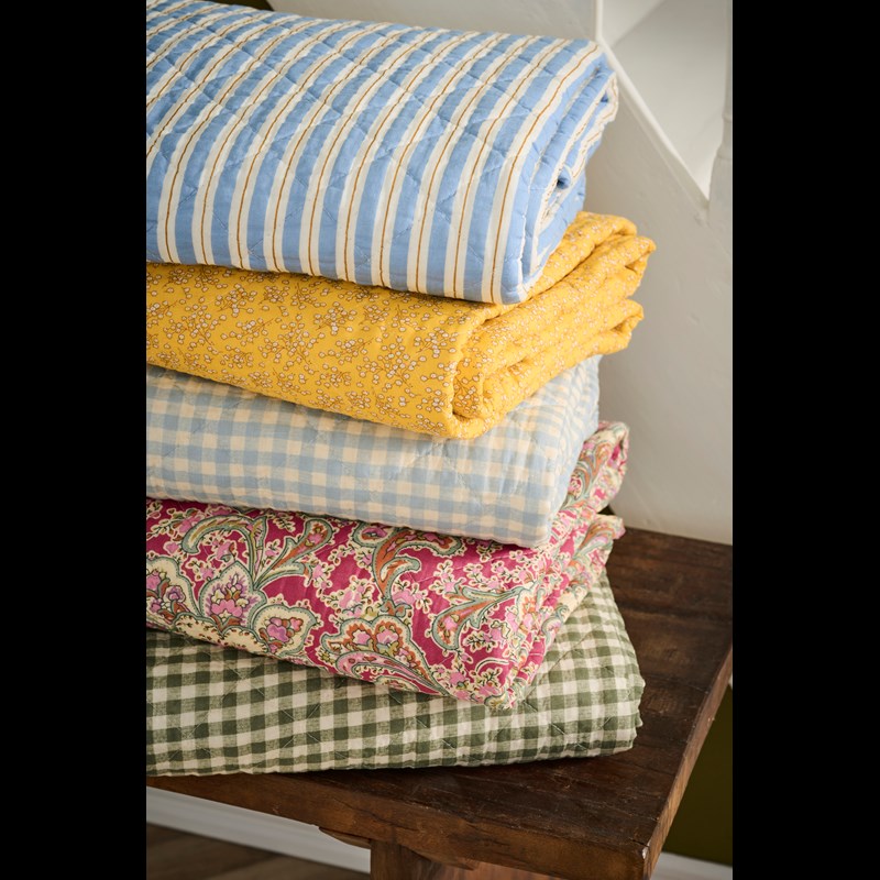 Ib Laursen Tæppe Quiltet Blå strib 4