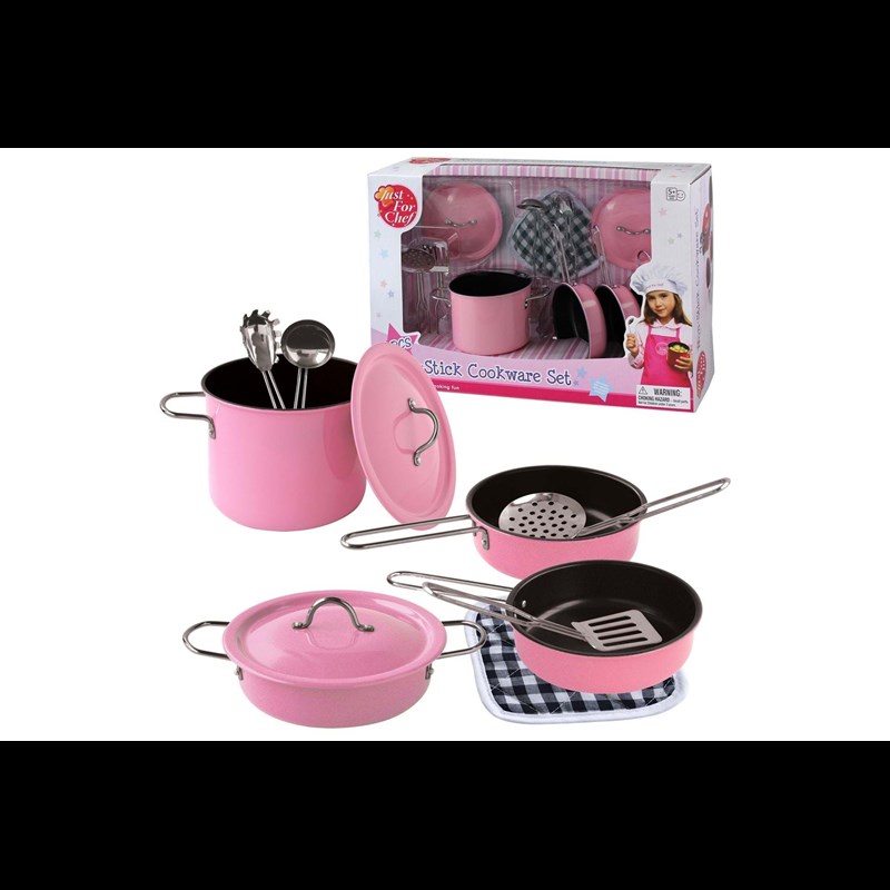 Magni Legetøj grydesæt i emalje Pink