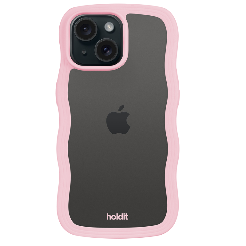 Holdit Mobilcover Wavy Transparent Pink Iphone 15 Plus 2