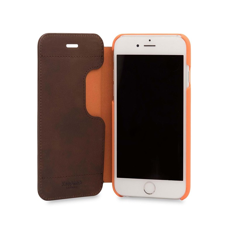 Knomo Mobilcover Leather Brun iPhone 6/6S/7/8/SE 3