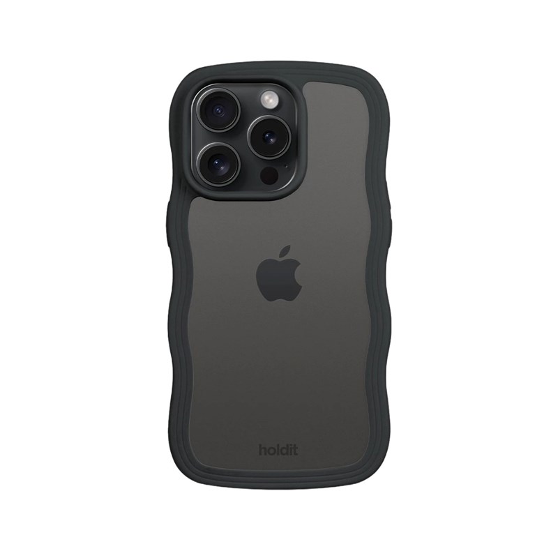 Holdit Mobilcover Wavy Sort Iphone 15 Pro 2
