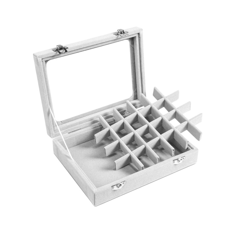 UNIQ Smykkeskrin Velvet Lysegrå 1