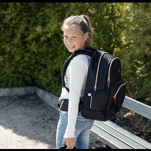 Beckmann Skolväska Sport Jr. Black Gold Svart Quilt alt image