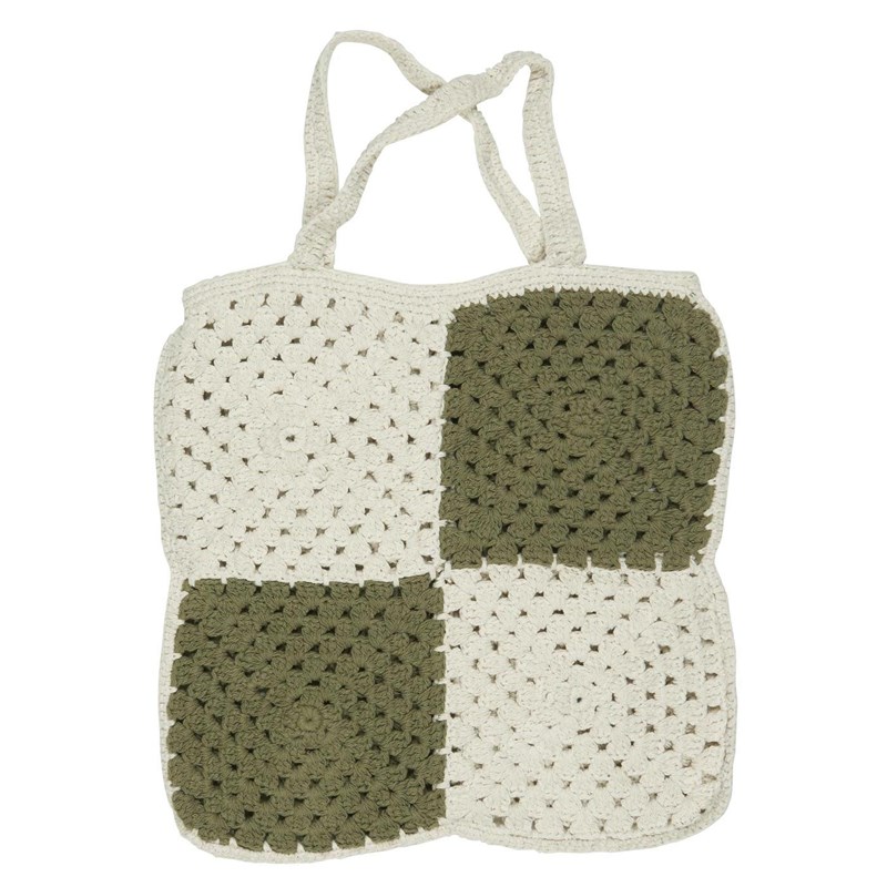 Ib Laursen Totebag Virkad väska Fält Oliv 1