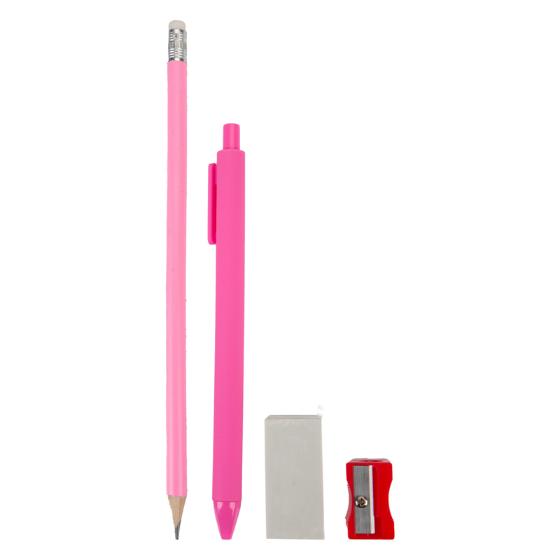 Den Notesbog A5 med skriveartikler Rosa 4