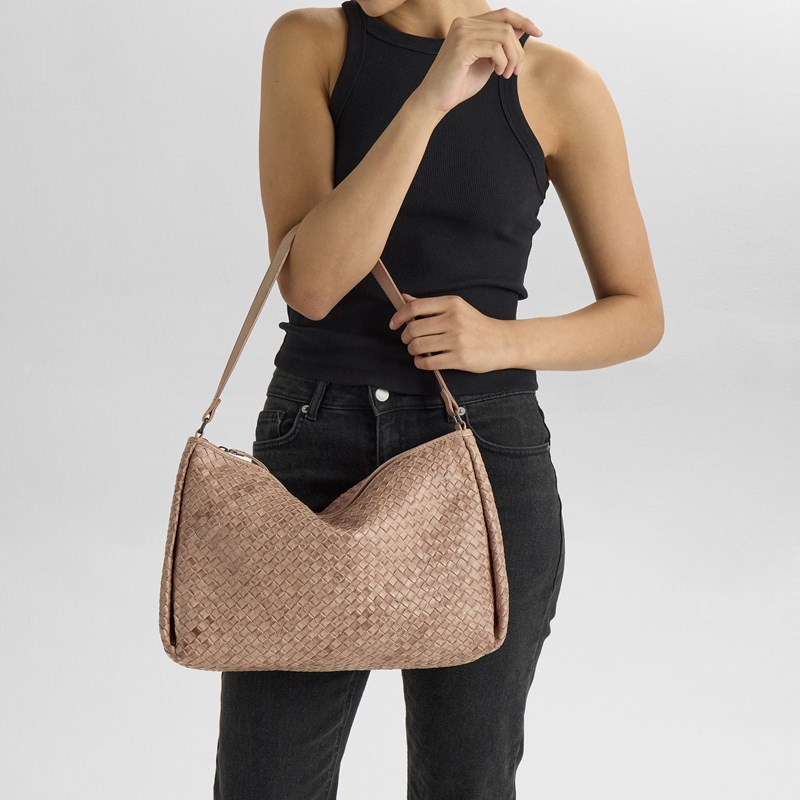 MARKBERG Skuldertaske Claudiambg Weave Mocca Brun 2