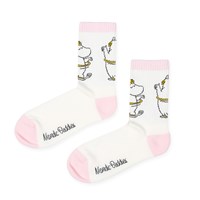 Nordic Buddies Damestrømpe Snorkfrøken Pink/hvid Str. 36-42 1