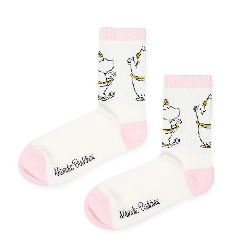 Nordic Buddies Retrosockor Snorkfröken Rosa/vit Str. 36-42 1