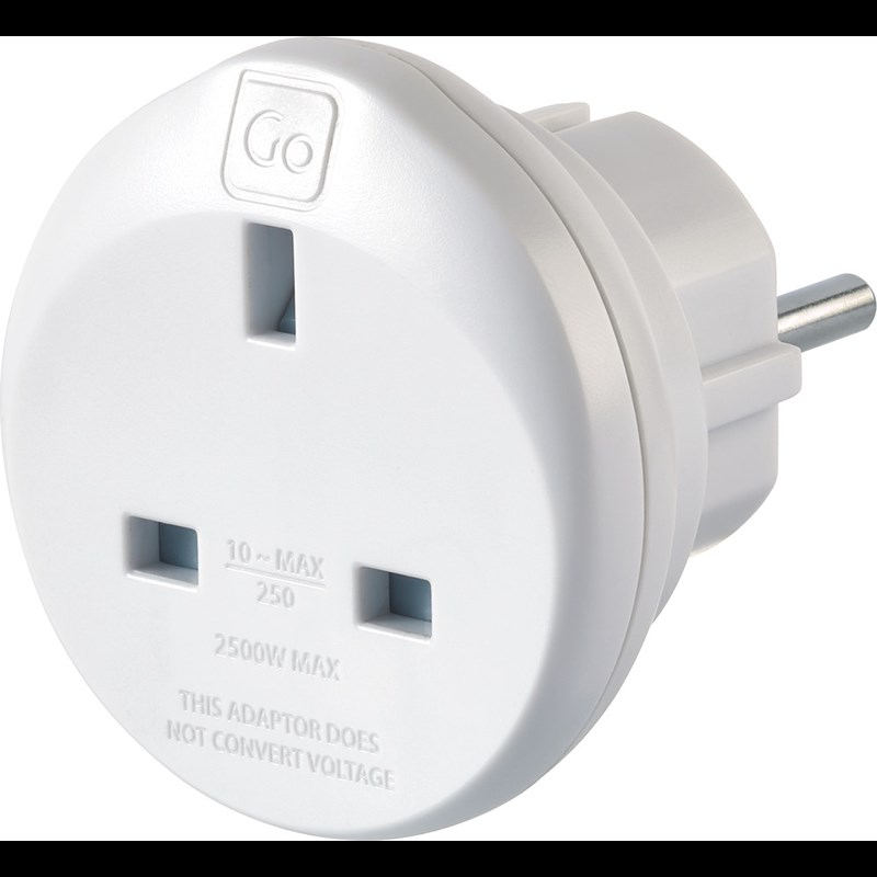 Go Travel UK-EU Adaptor Vit 2